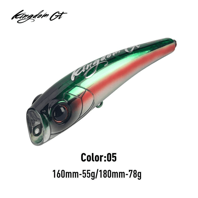 🎣 Leurre KINGDOM GT Popper 160F – SmokeBomb – 55g